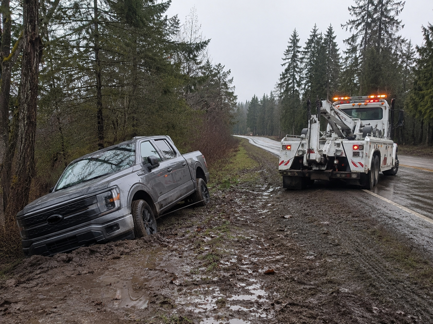 Winch-out and vehicle recovery service